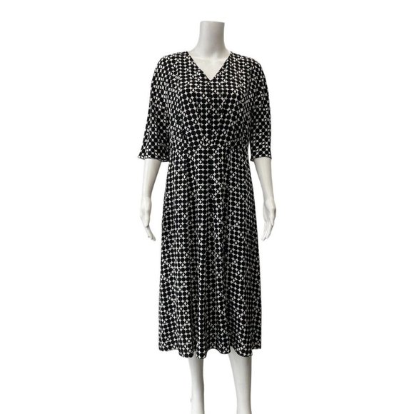 ‘S MaxMara Monochrome Patterned Midi Dress - Picture 1 of 12